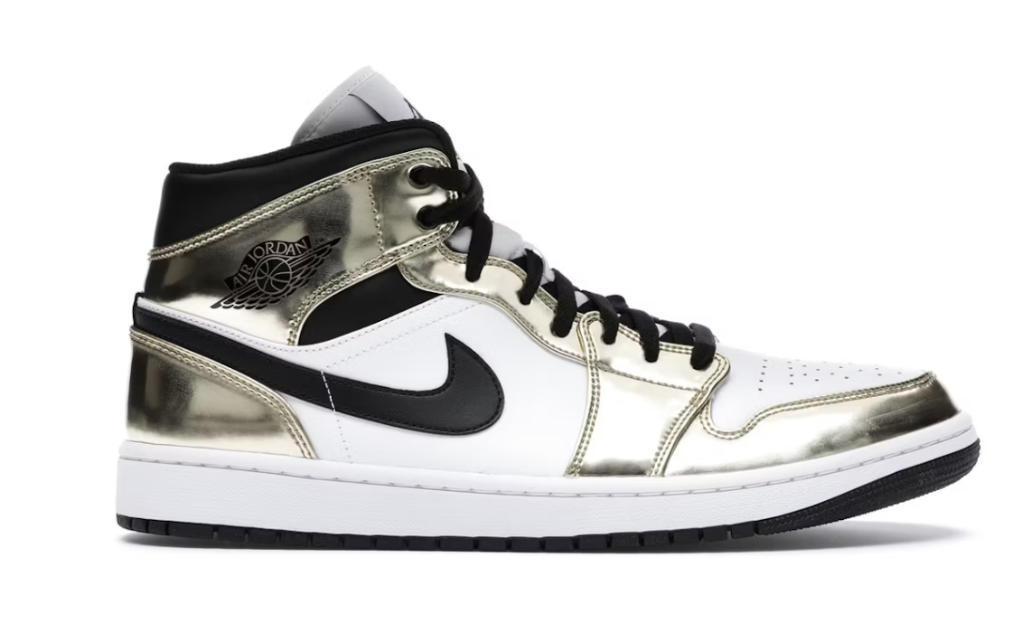 Jordan 1 Mid “Metallic Gold Black White”