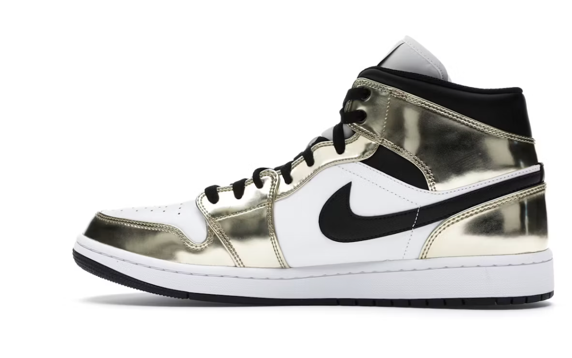 Jordan 1 Mid “Metallic Gold Black White”