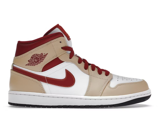Jordan 1 Mid "Light Curry Cardinal" (GS)