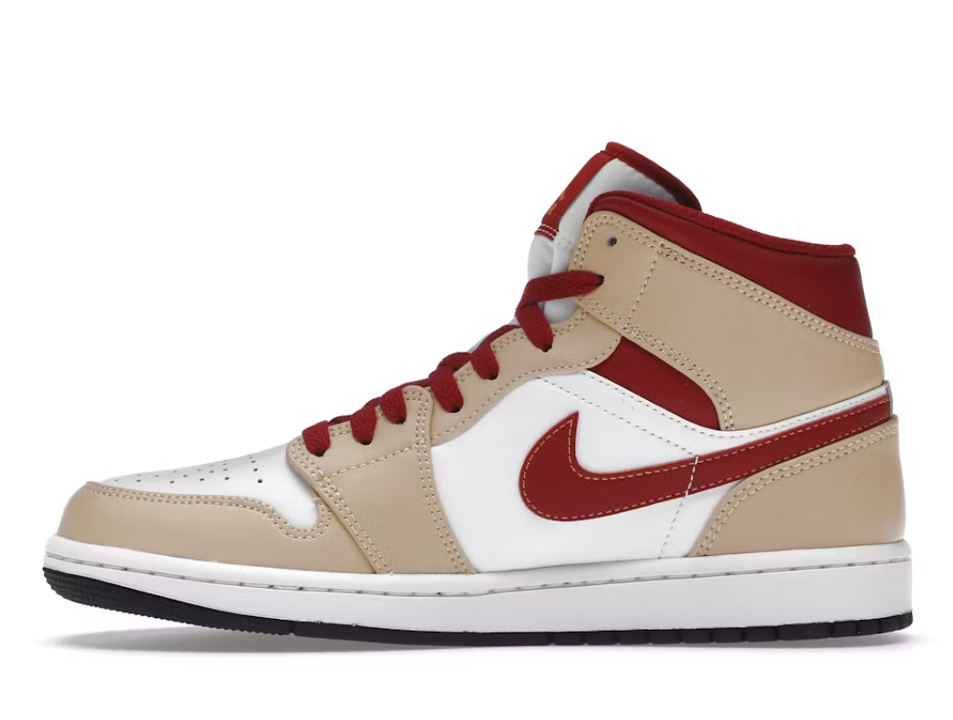 Jordan 1 Mid "Light Curry Cardinal" (GS)