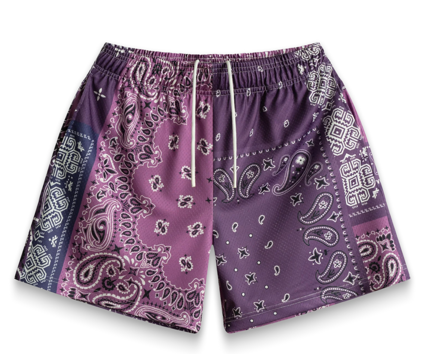 Bravest Studios "Purple Patchwork Paisley Shorts"