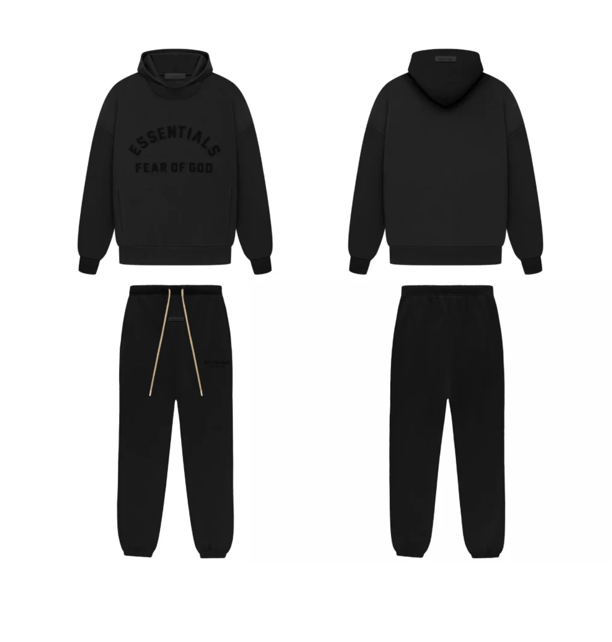 Fear of God Essentials Sweatsuit "Jet Black" FULL SET