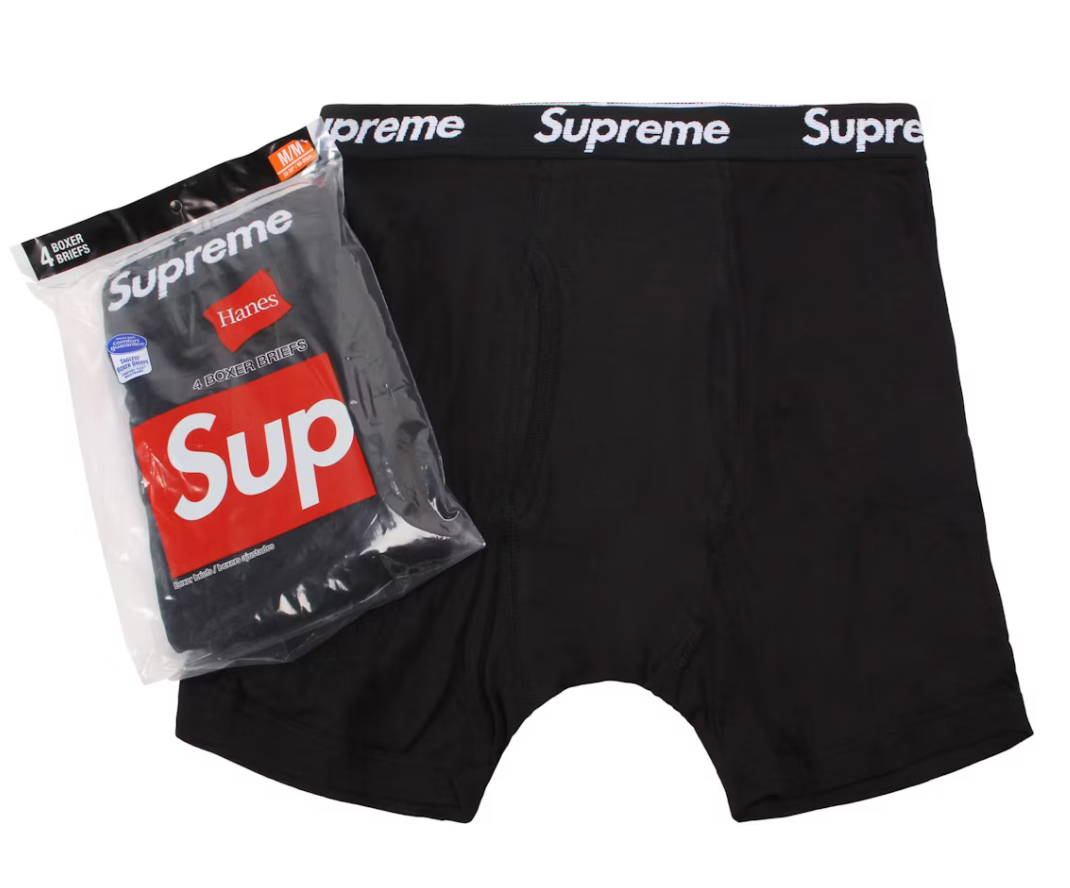 Supreme Hanes Boxer Briefs (4 Pack) Black
