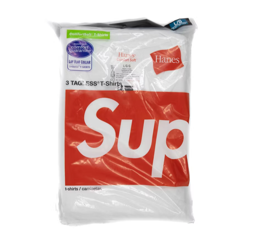 Supreme Hanes Tagless Tees (3 Pack) White