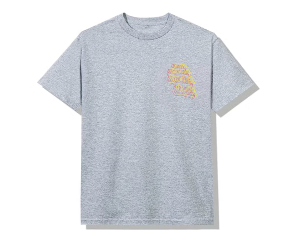 Anti Social Social Club Neon Lights And A Lot Of Rain T-shirt Heather Grey