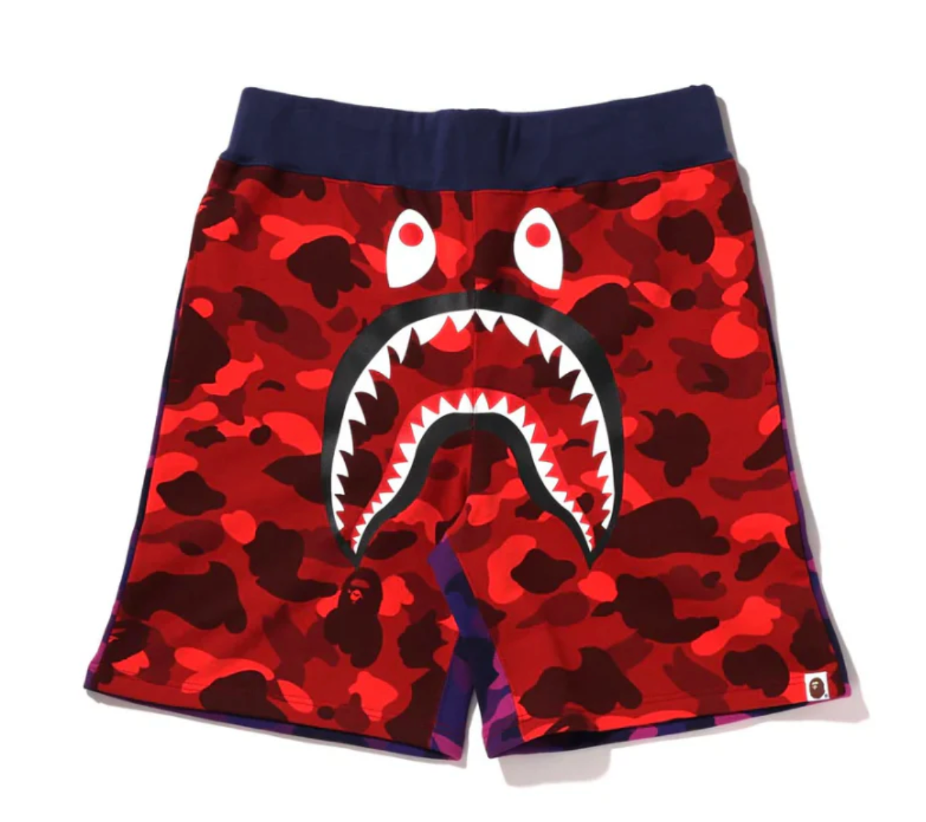 BAPE Crazy Camo Shark Shorts (Red)