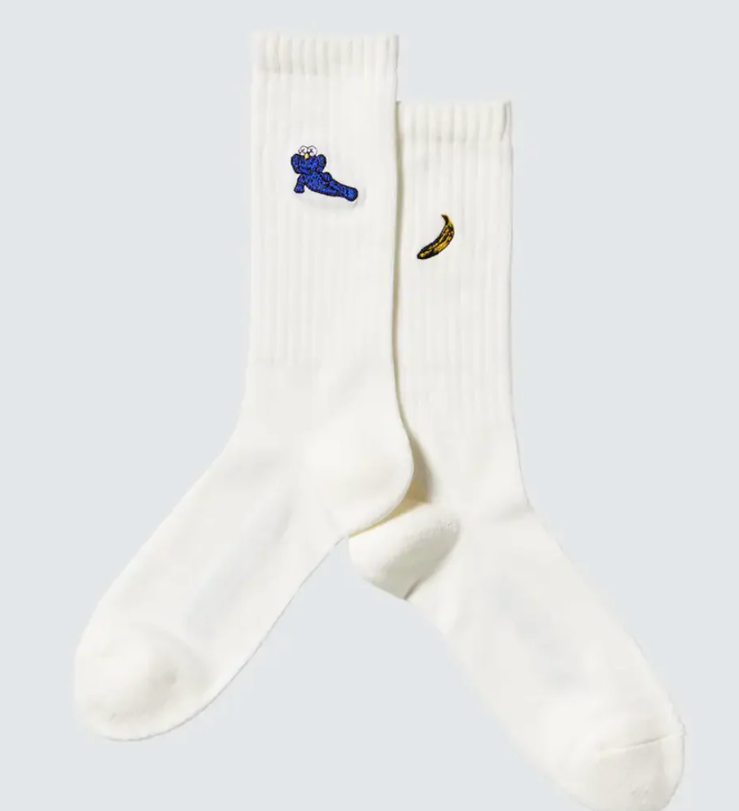 KAWS x Uniqlo Warhol Off White UT Socks Banana