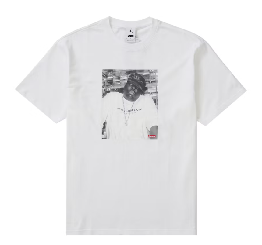 Supreme Jordan Biggie S/S Tee T-Shirt Top (White)