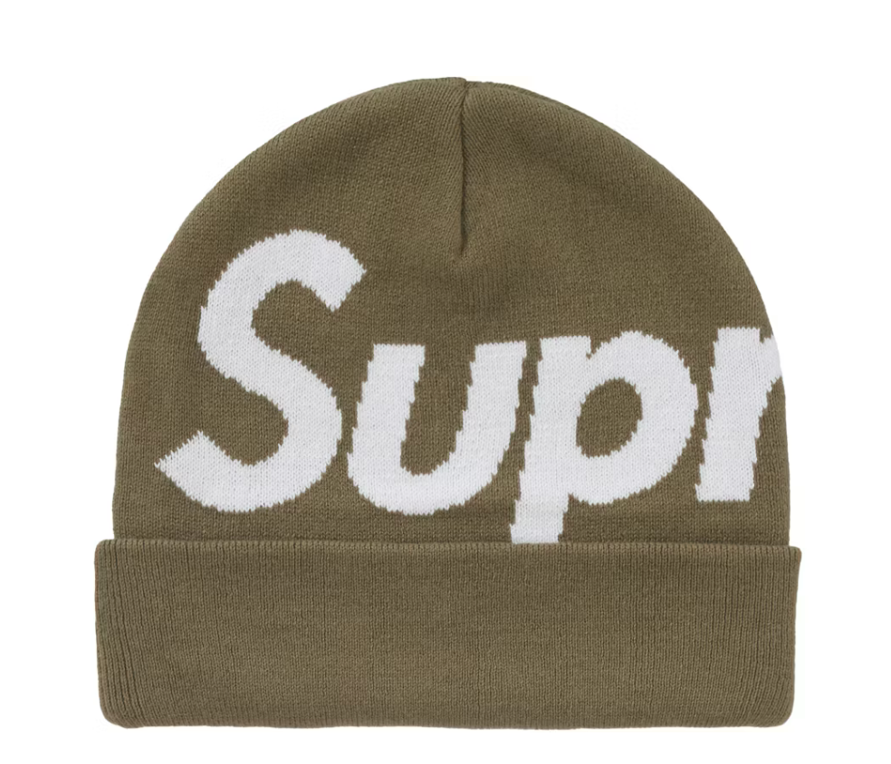Supreme Big Logo Beanie (FW22) Light Olive