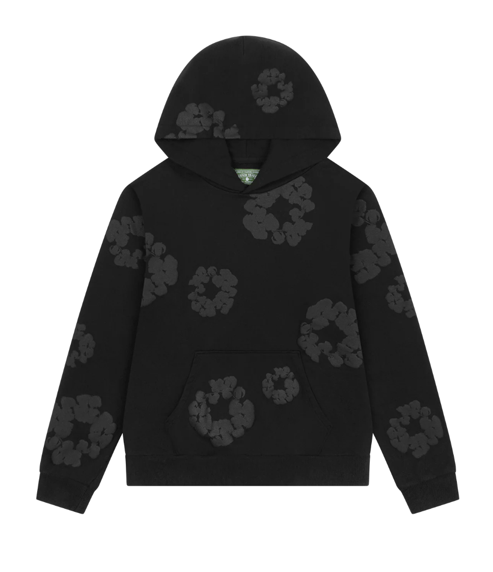 Denim Tears Cotton Wreath Hoodie "Black Monochrome"