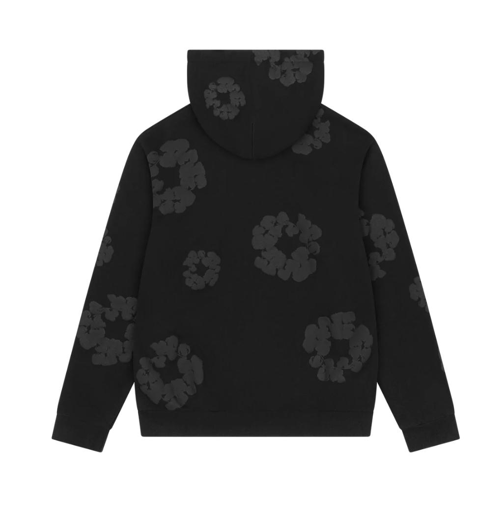 Denim Tears Cotton Wreath Hoodie "Black Monochrome"