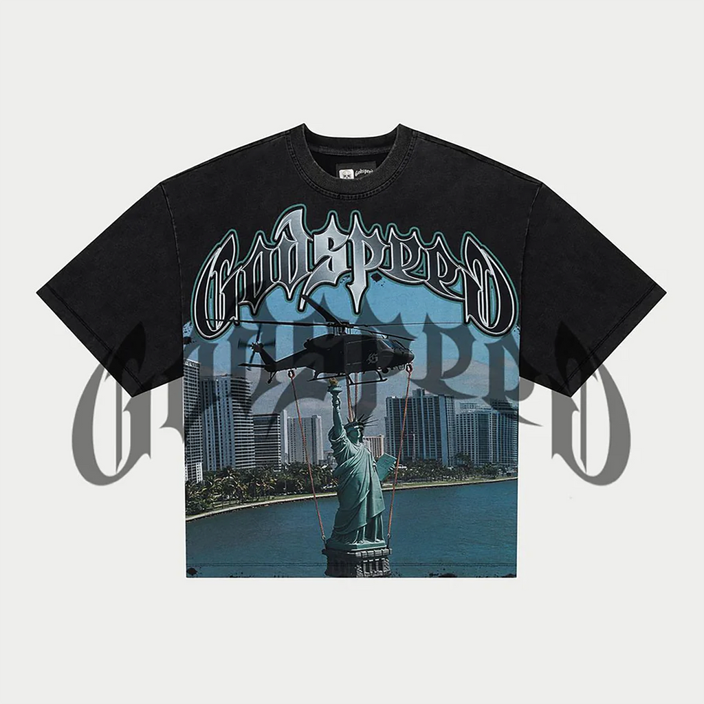 GodSpeed “JFK to MIA” T-Shirt (Black Wash)