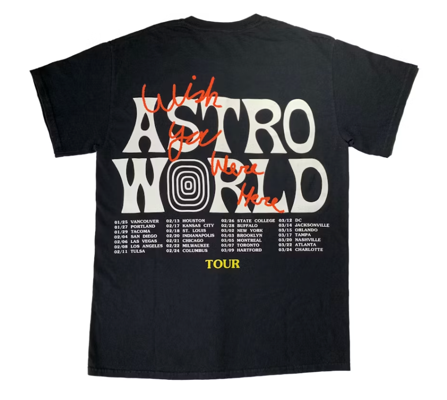 Travis Scott Astroworld Tour Wish You Were Here Tee "Black"