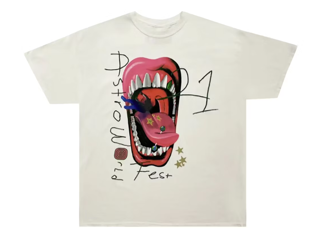 Cactus Jack by Travis Scott Mouth Tee 'White'