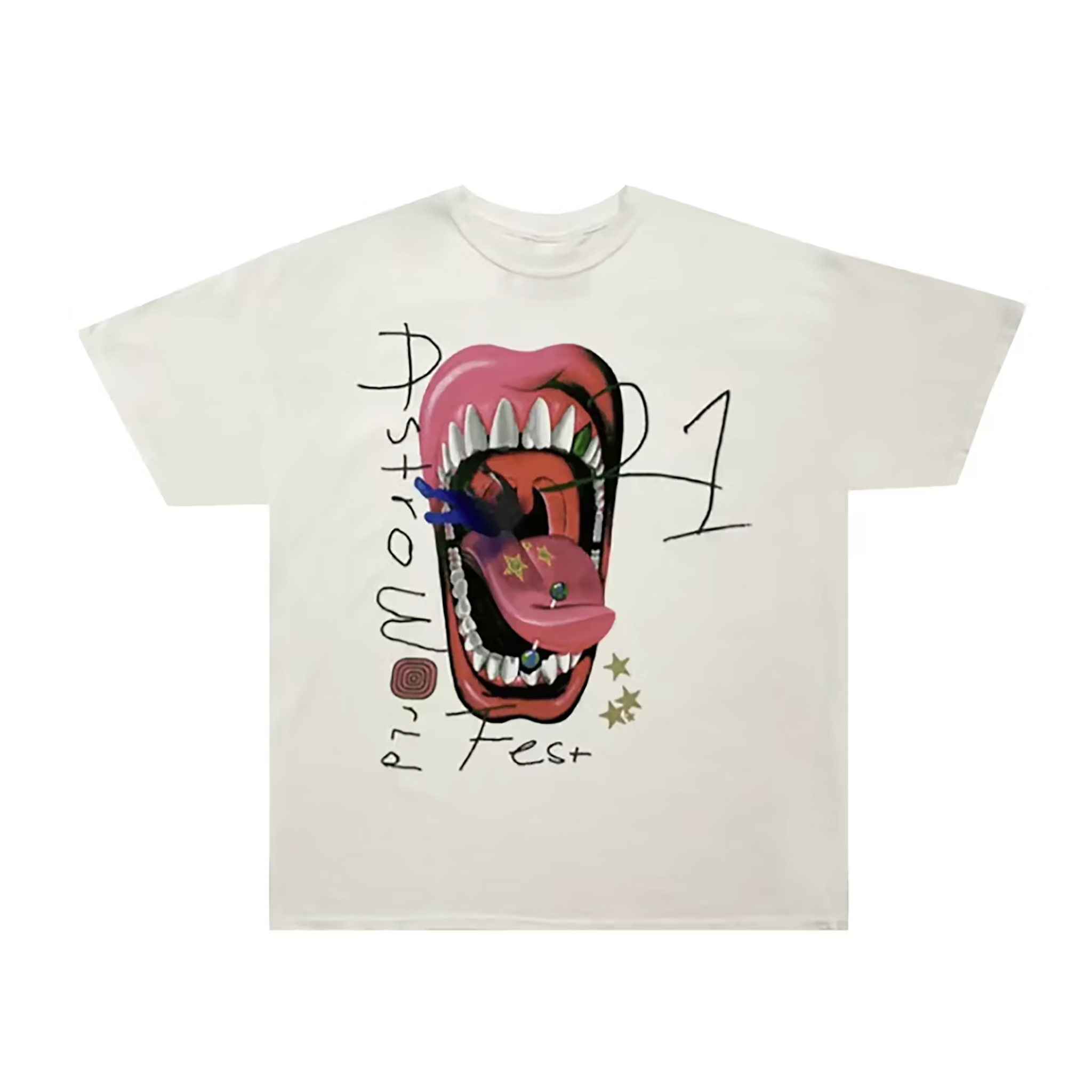 Cactus Jack by Travis Scott Mouth Tee 'White'