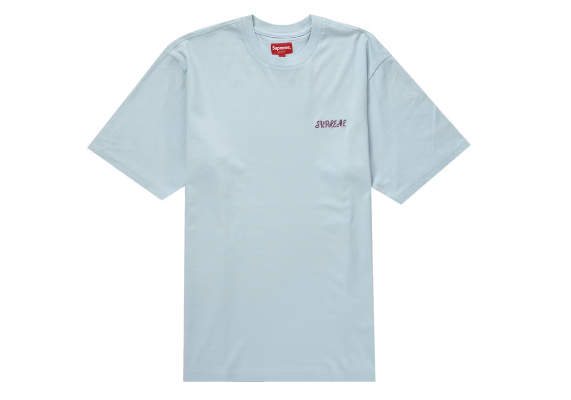 Supreme Washed Script S/S Top Light Blue