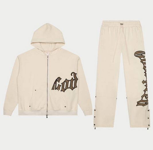 GodSpeed OG Logo Sweatsuit V2 (Creme/Brolive)