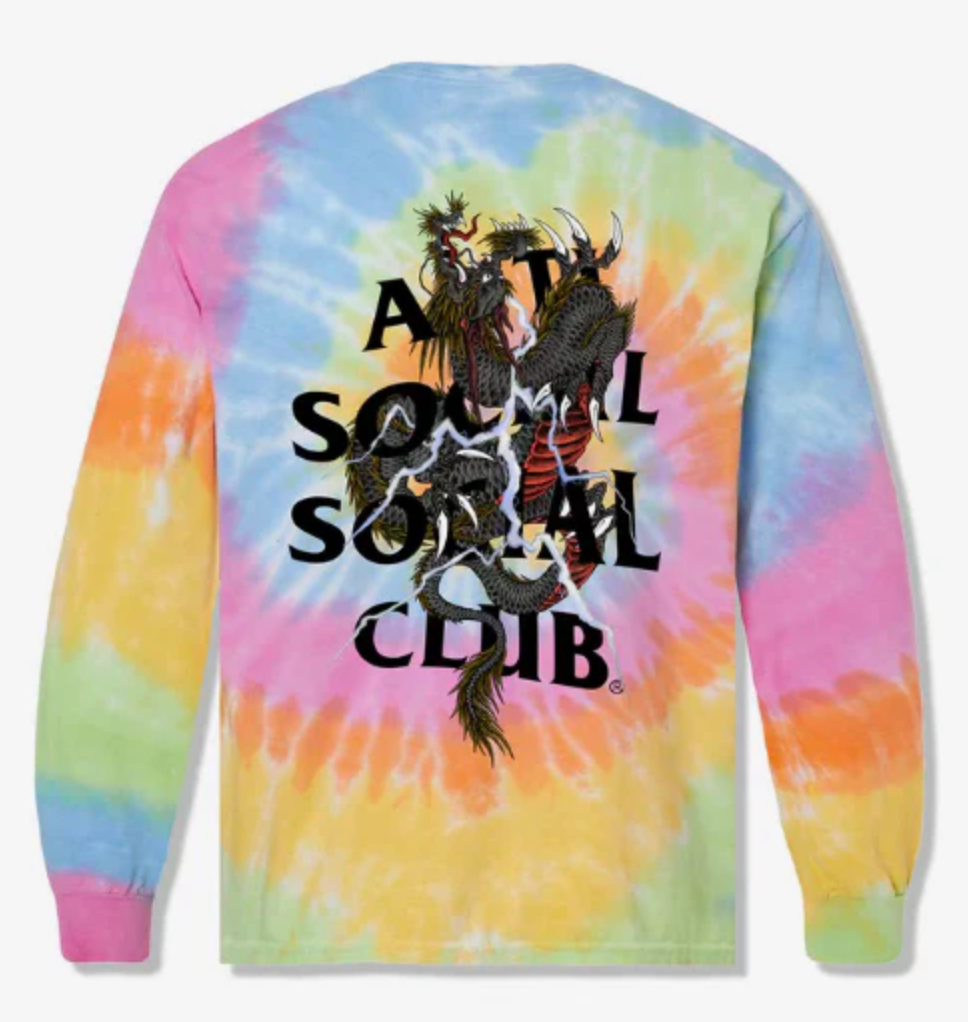 Anti Social Social Club "Double Dragon" Tie Dye Shirt