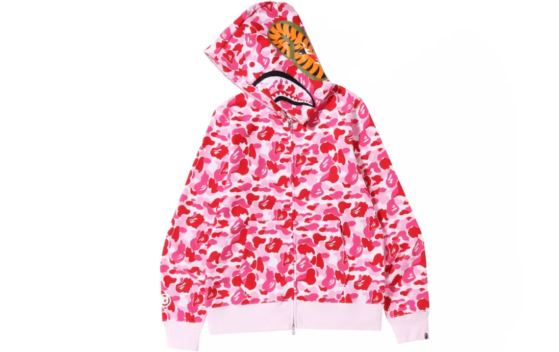 BAPE ABC Camo Shark Full Zip Hoodie Pink