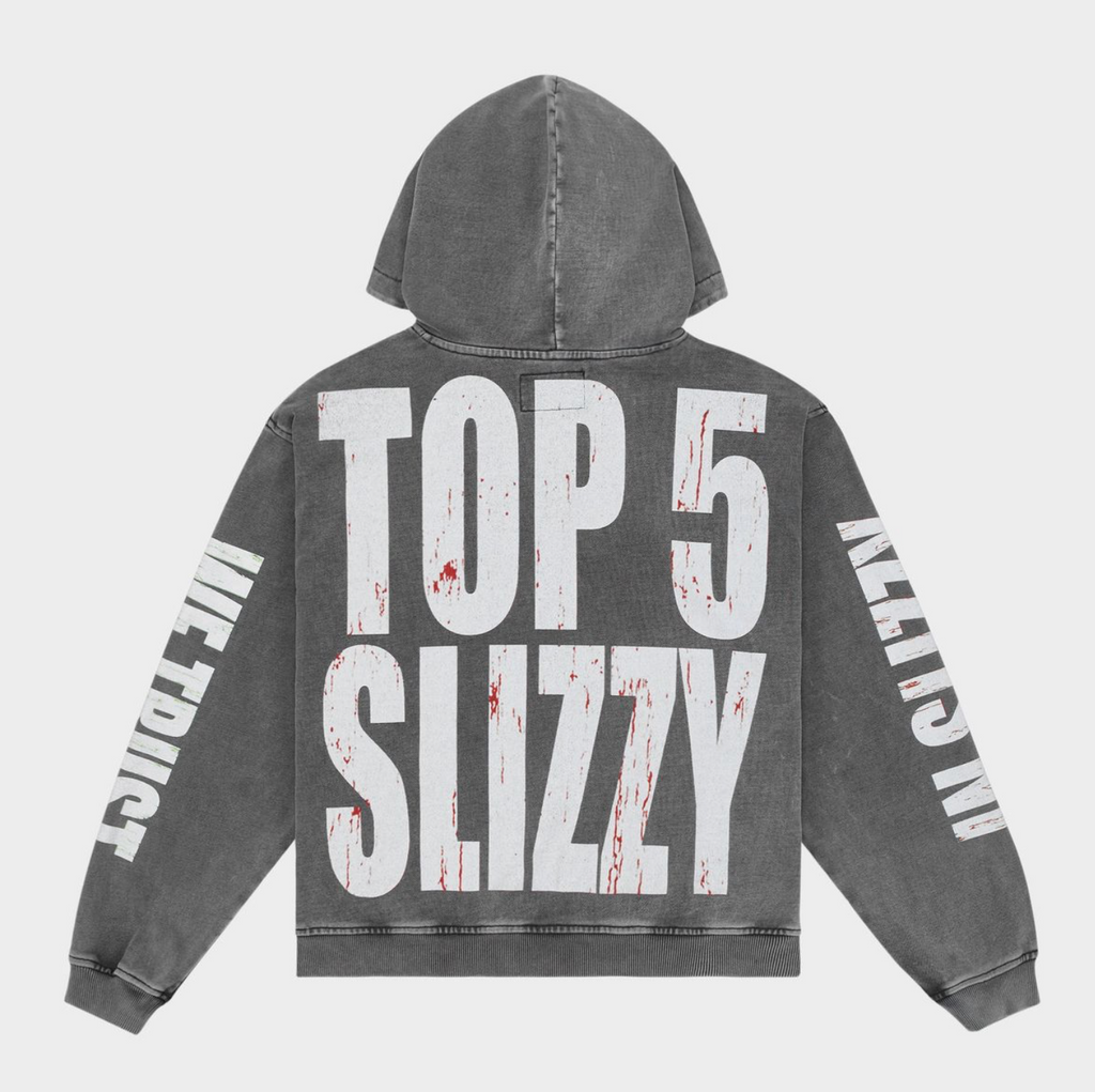 GodSpeed Top 5 Slizzy VVS Hoodie (Grey Wash)