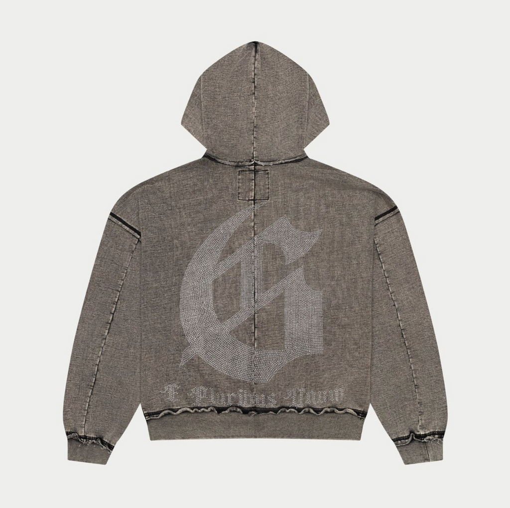 GodSpeed Studded OG Logo Hoodie (Grey Wash)