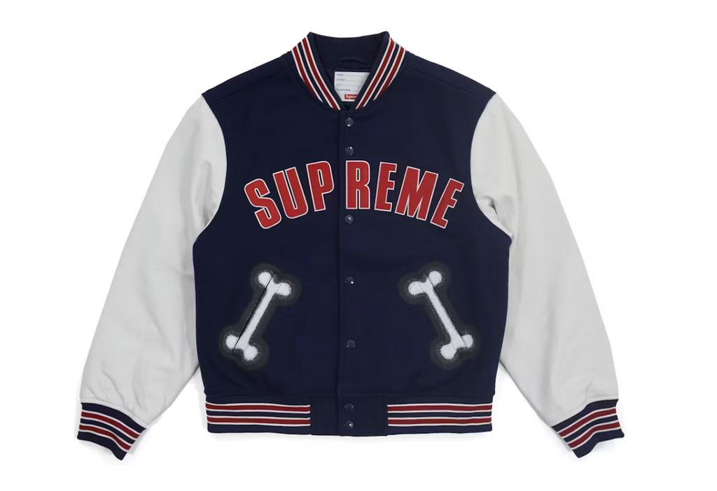 Supreme Bone Varsity Jacket "Navy"