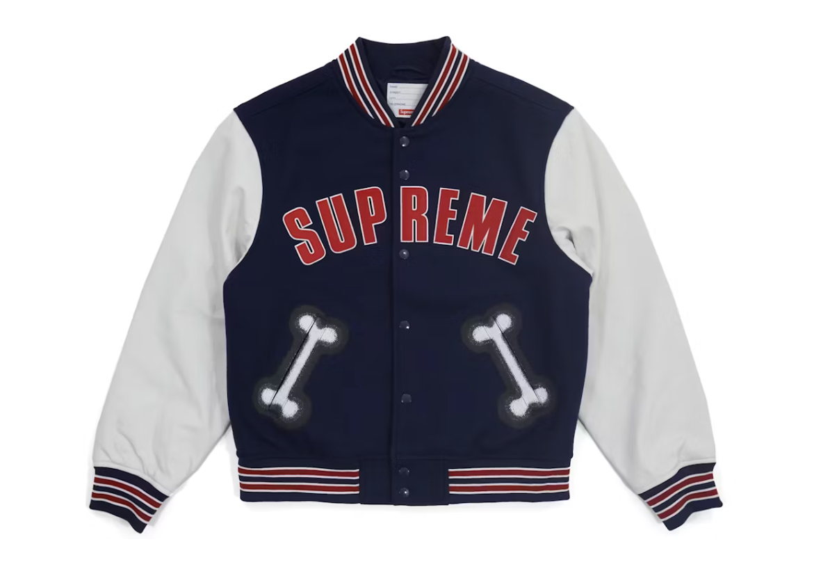 Supreme Bone Varsity Jacket "Navy"
