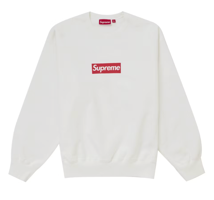 Supreme Washed Box Logo Crewneck "White"