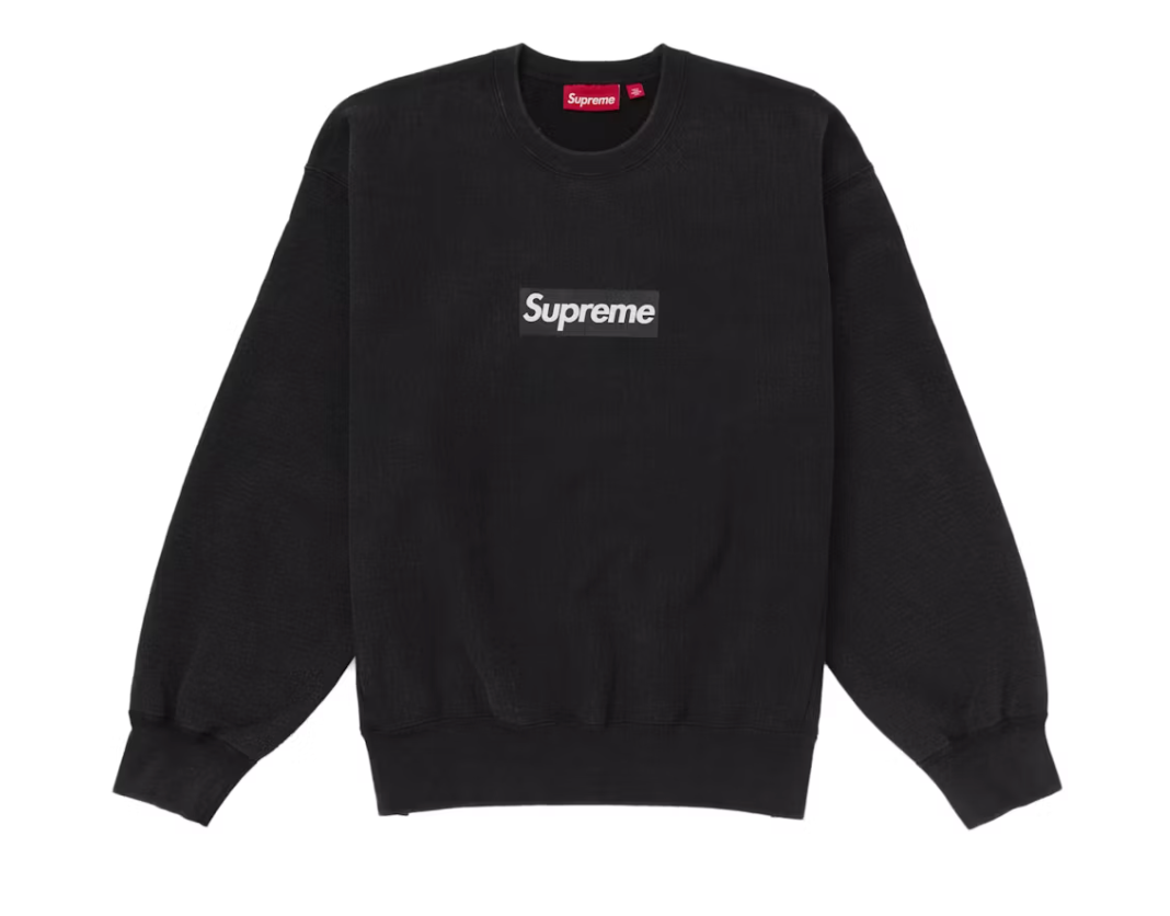 Supreme Washed Box Logo Crewneck "Black"