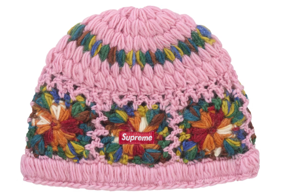 Supreme Crochet Beanie Pink