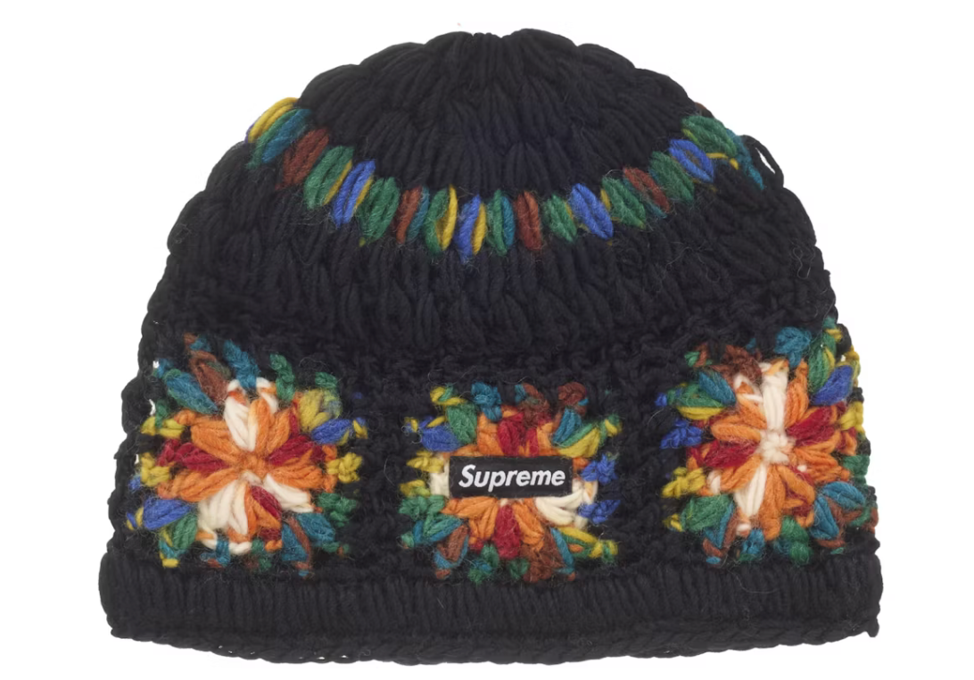 Supreme Crochet Beanie Black