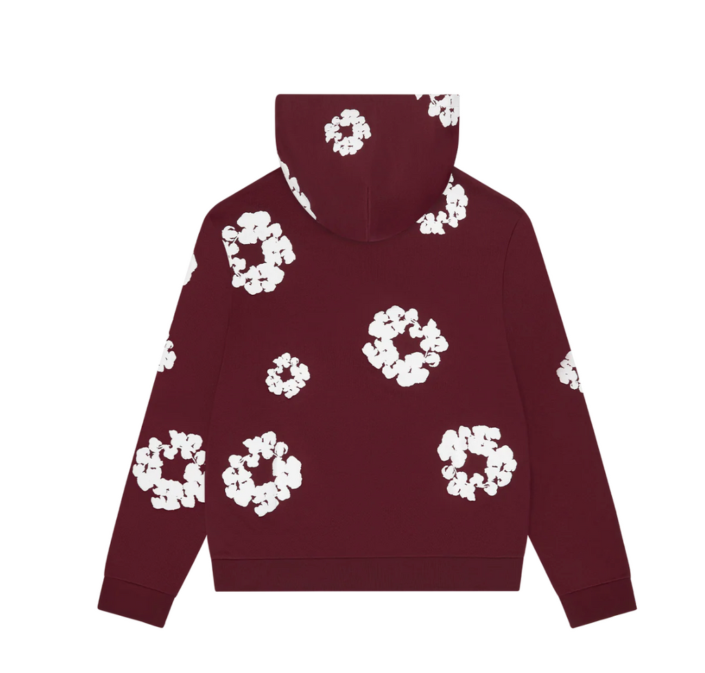 Denim Tears Cotton Wreath Hoodie Burgundy