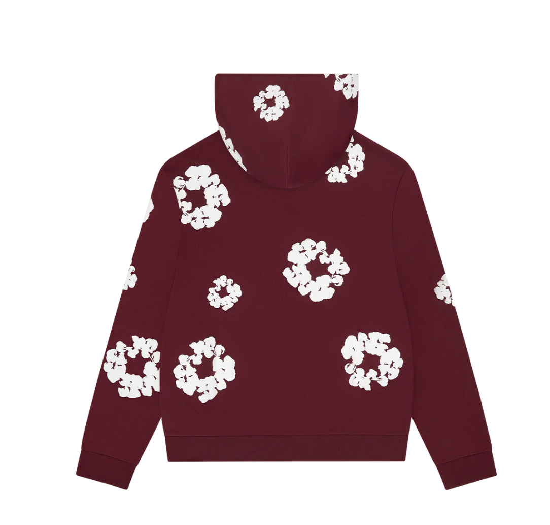 Denim Tears Cotton Wreath Hoodie Burgundy