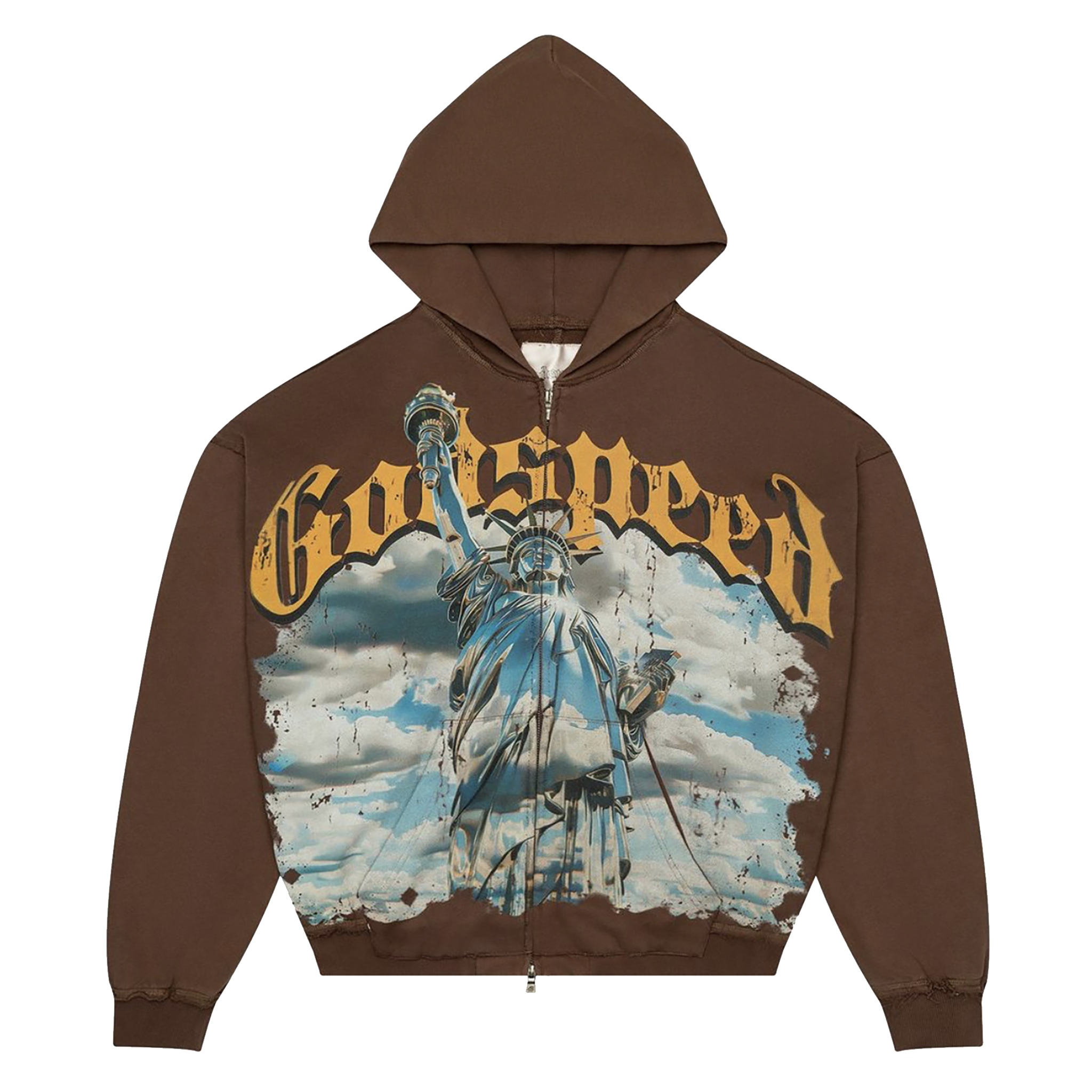 GodSpeed "Sunken Liberty" Zip Hoodie V2 (Brown Wash)