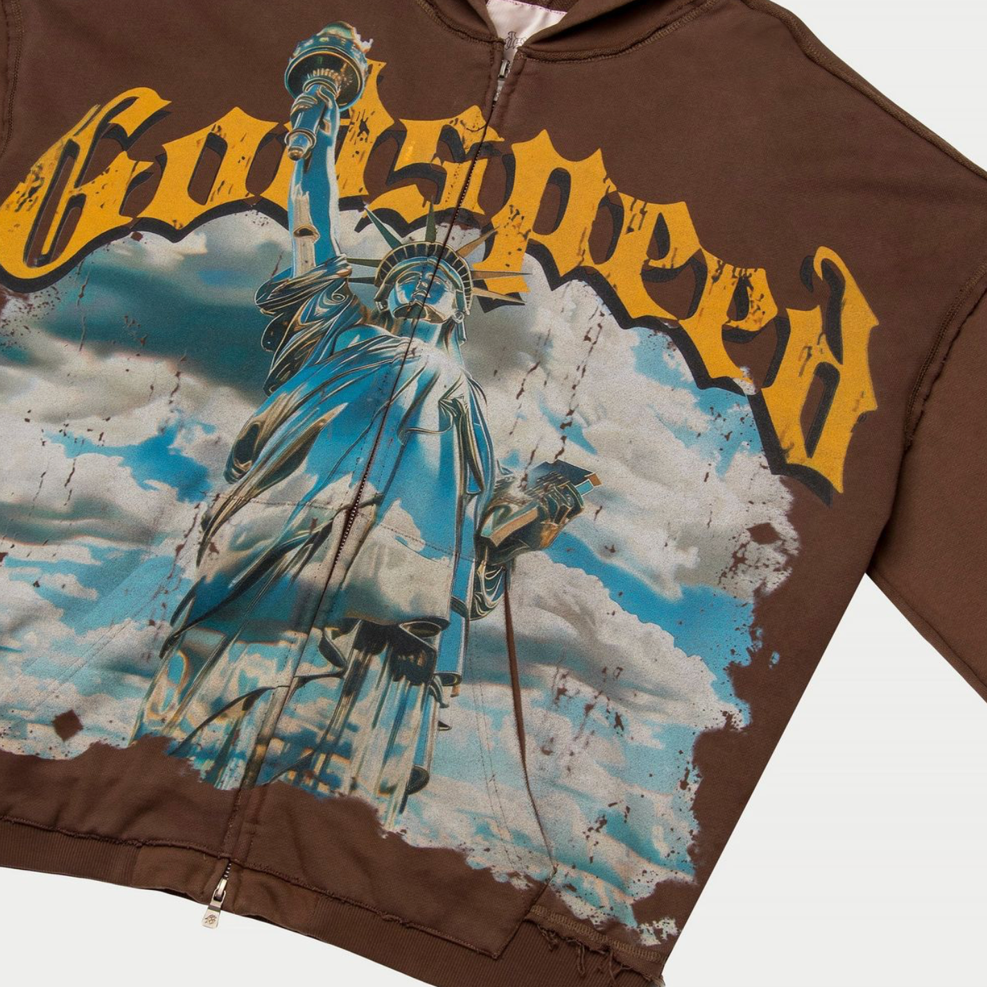 GodSpeed "Sunken Liberty" Zip Hoodie V2 (Brown Wash)