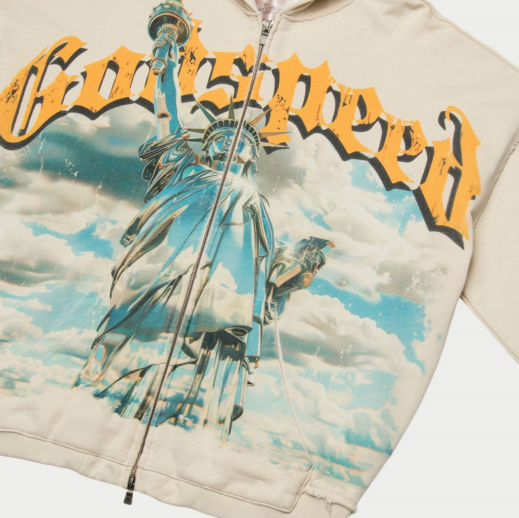 GodSpeed "Sunken Liberty" Zip Hoodie V2 (Bone)