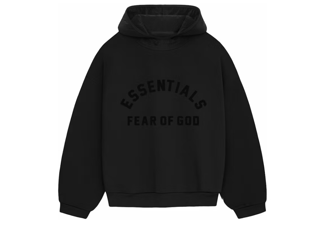 Essentials Nylon Fleece Hoodie "Jet Black"
