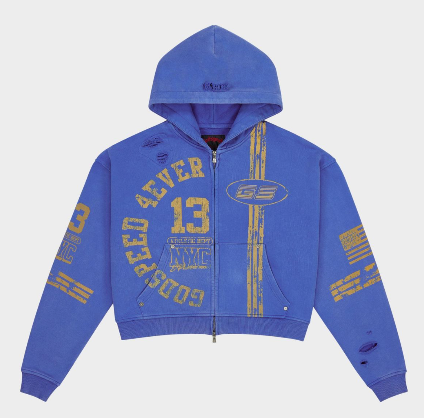 GodSpeed Roadster Zip Hoodie (Blue Yellow)