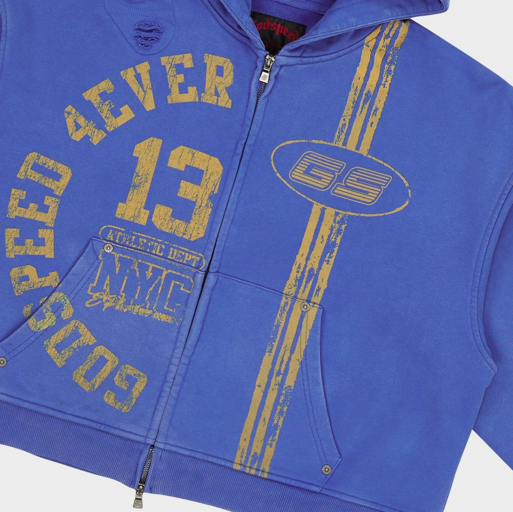 GodSpeed Roadster Zip Hoodie (Blue Yellow)