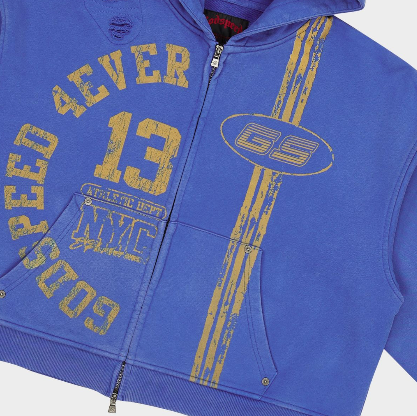 GodSpeed Roadster Zip Hoodie (Blue Yellow)