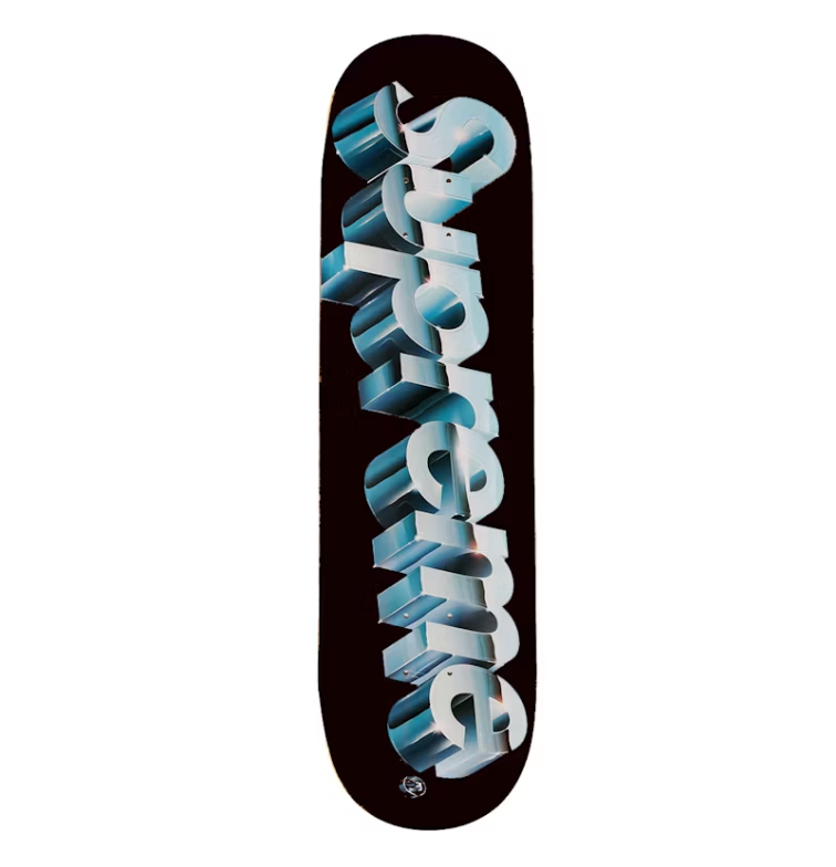 Supreme Chrome Logo Skateboard Deck "Black"