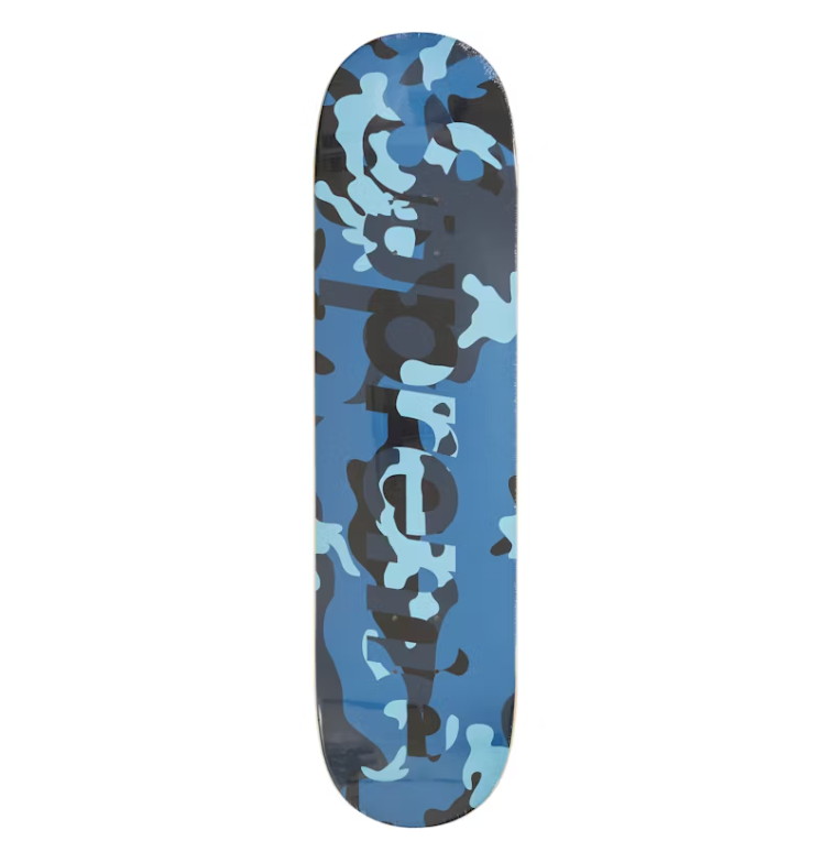 Supreme Camo Logo Skateboard Deck "Blue Camo" (Displayed)