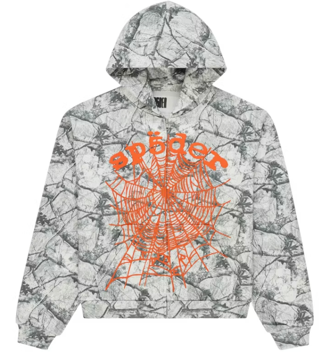 Sp5der Real Tree OG Web V2 Zip Hoodie White Camo