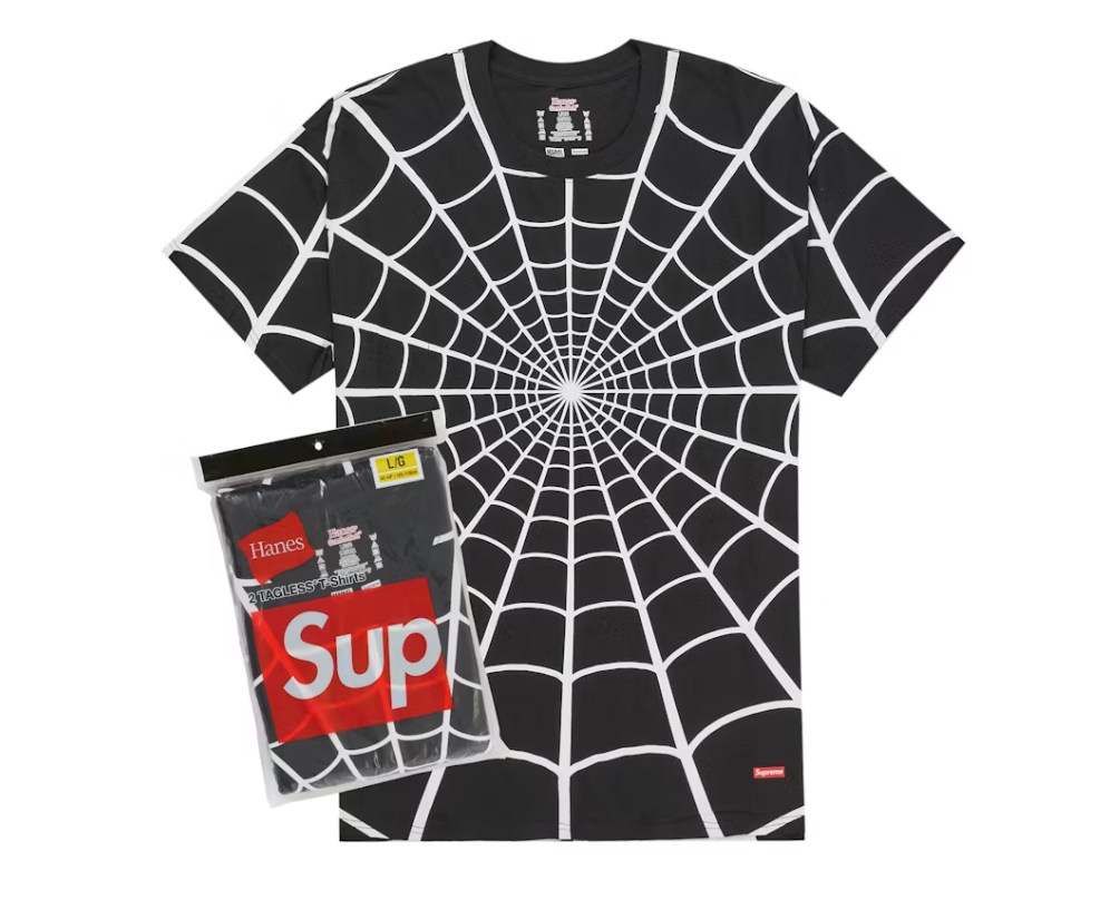 Supreme Hanes Spider-Man Tagless Tees (2 Pack) "Black"