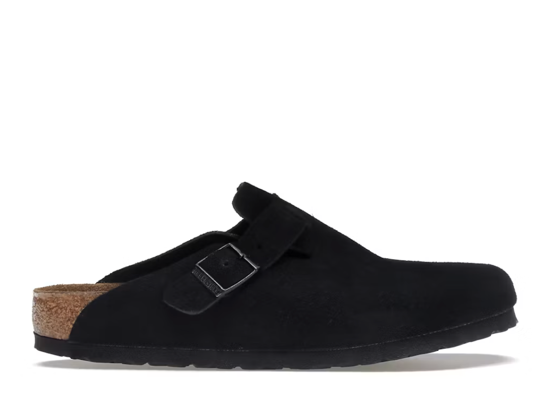 Birkenstock Boston Soft Footbed Suede Black