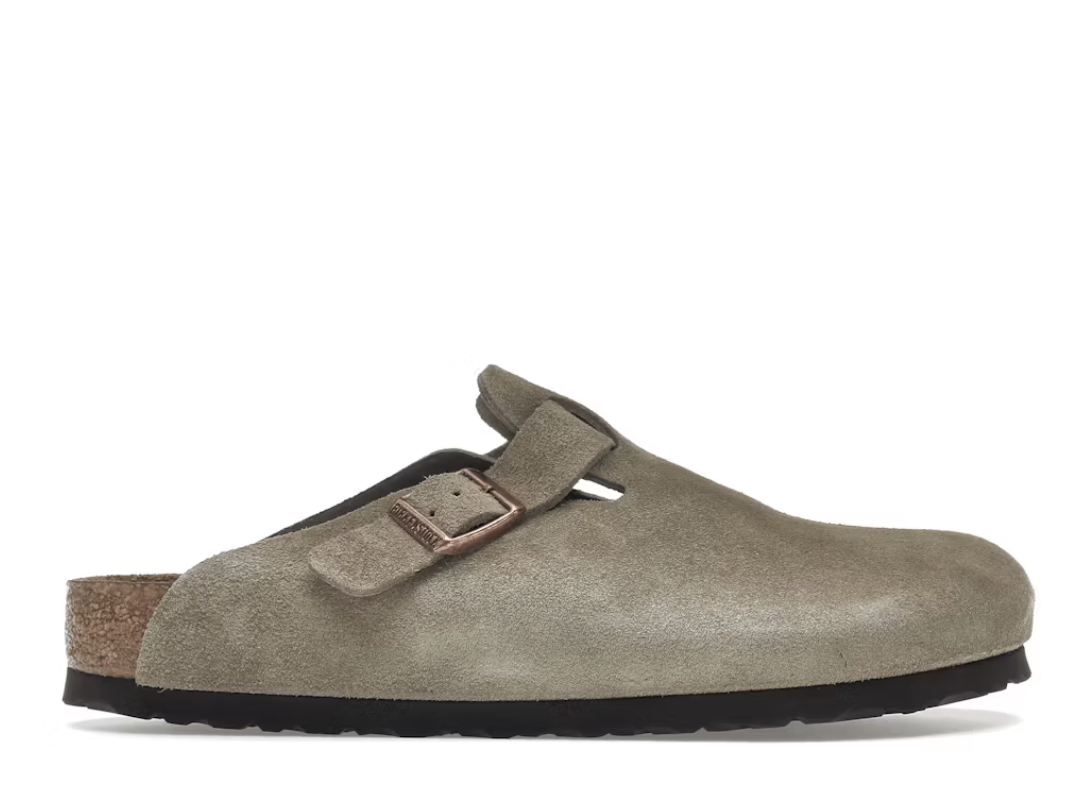 Birkenstock Boston Soft Footbed Suede Taupe