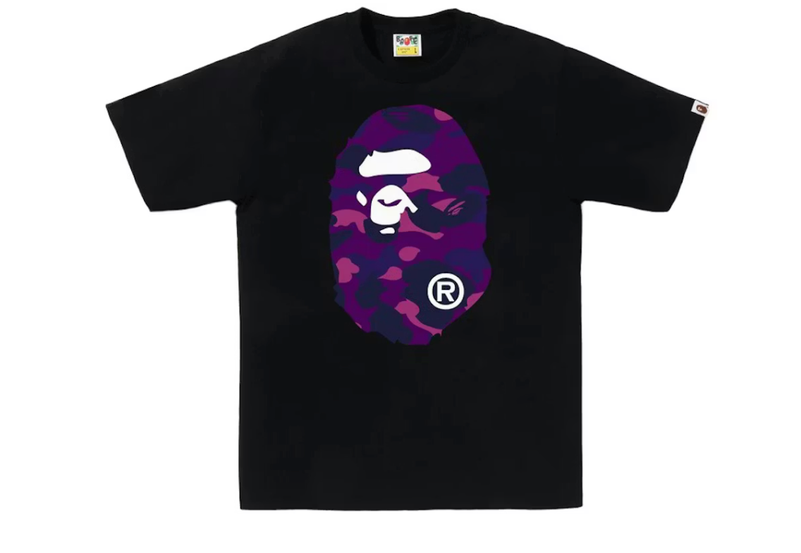 BAPE Color Camo Big Ape Head Tee "Black/Purple"