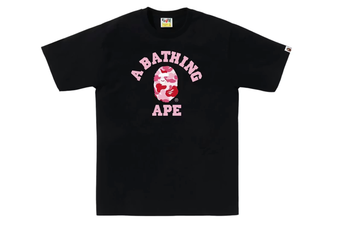 BAPE ABC Camo College Tee "Black/Pink"