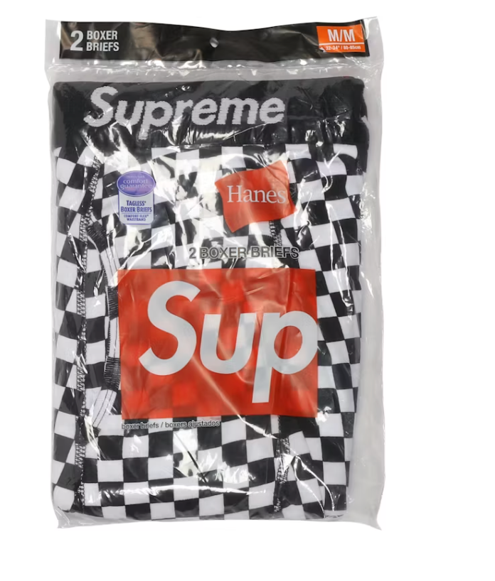 Supreme Hanes Boxer Briefs (2 Pack) Checkered