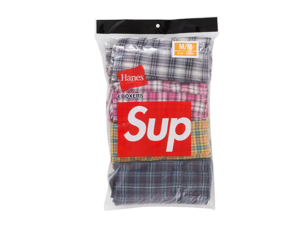 Supreme Hanes Plaid Boxers (4 Pack) Multicolor